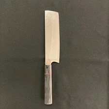 Japanese Nakiri Knife 180mm Damascus Pattern Blade Octagonal Wooden Handle 61