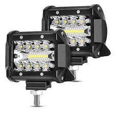 LED Light Pods, 4 Inch 120W LED Light Bar 12000LM Spot Flood Combo 2PCS White