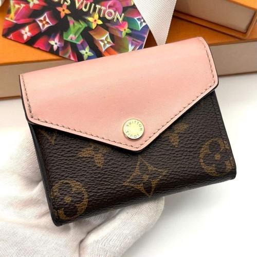 Louis Vuitton Zoe Monogram Trifold Wallet Rose Ballerine Pre-owned From Japan