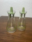 Vintage Pyrex Corelle Spring Blossom Crazy Daisy Green Salt & Pepper Shakers Set