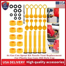 6x Gas Can Spout Kit Nozzle Vent Replacement For Plastic Gas Cans Old Style Cap