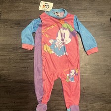 Vintage 90s Baby Mickey one piece Footie pajamas polyester 12 Months NWT