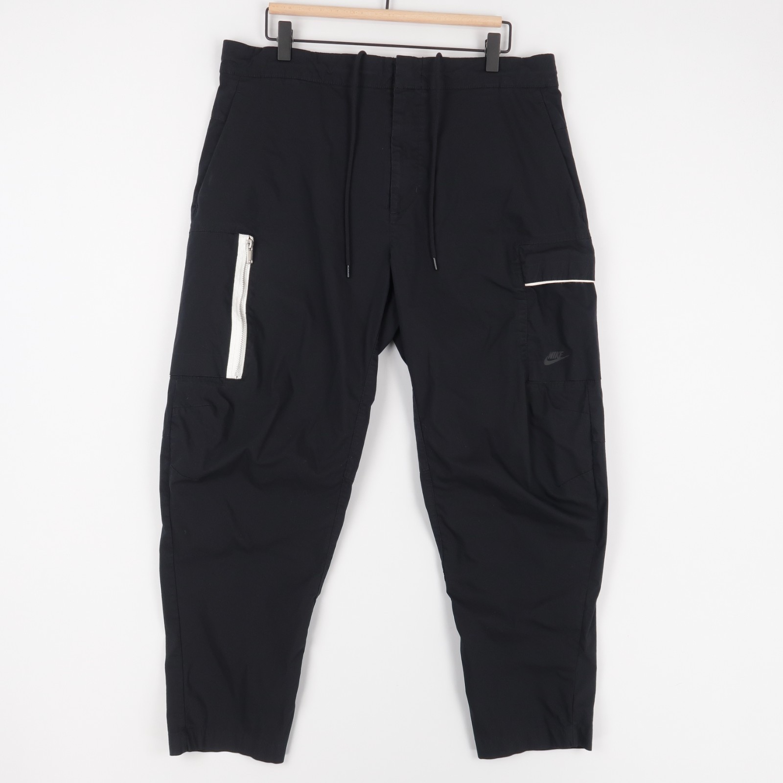 Mens 36 Black Woven Utility Cargo