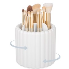 360 Rotating Makeup Brush Holder 7 Slots Make Up Brush Organizer Removable Sp...