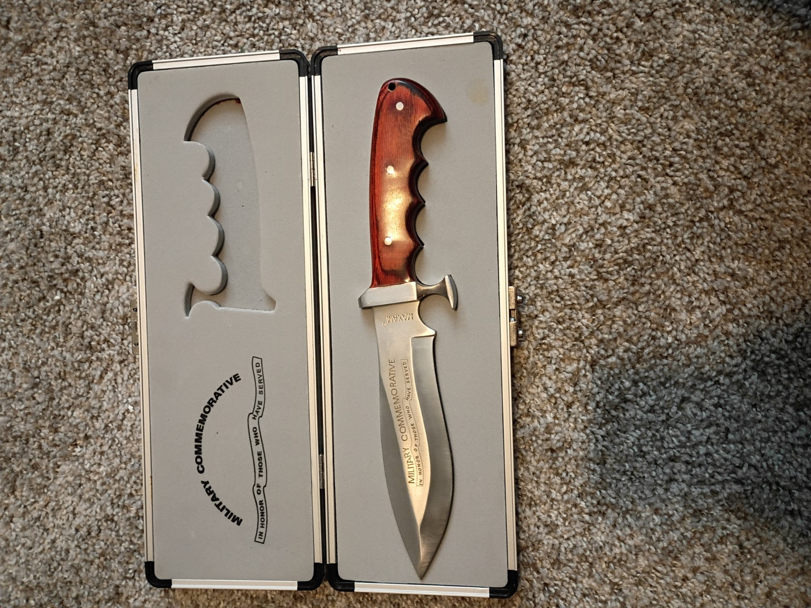 Military Commemorative Knife MAXAM In Original Case Never Used