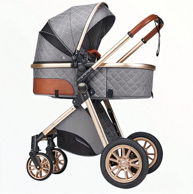 High Landscape Baby Stroller, Portable Folding Bidirectional Shock-Absorbing Str