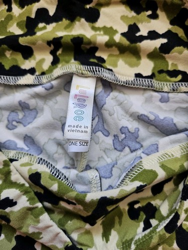 LuLaRoe Camouflage Multicolor Green OS One Size Leggings Size 2-12 Pre-Owned - Picture 4 of 8