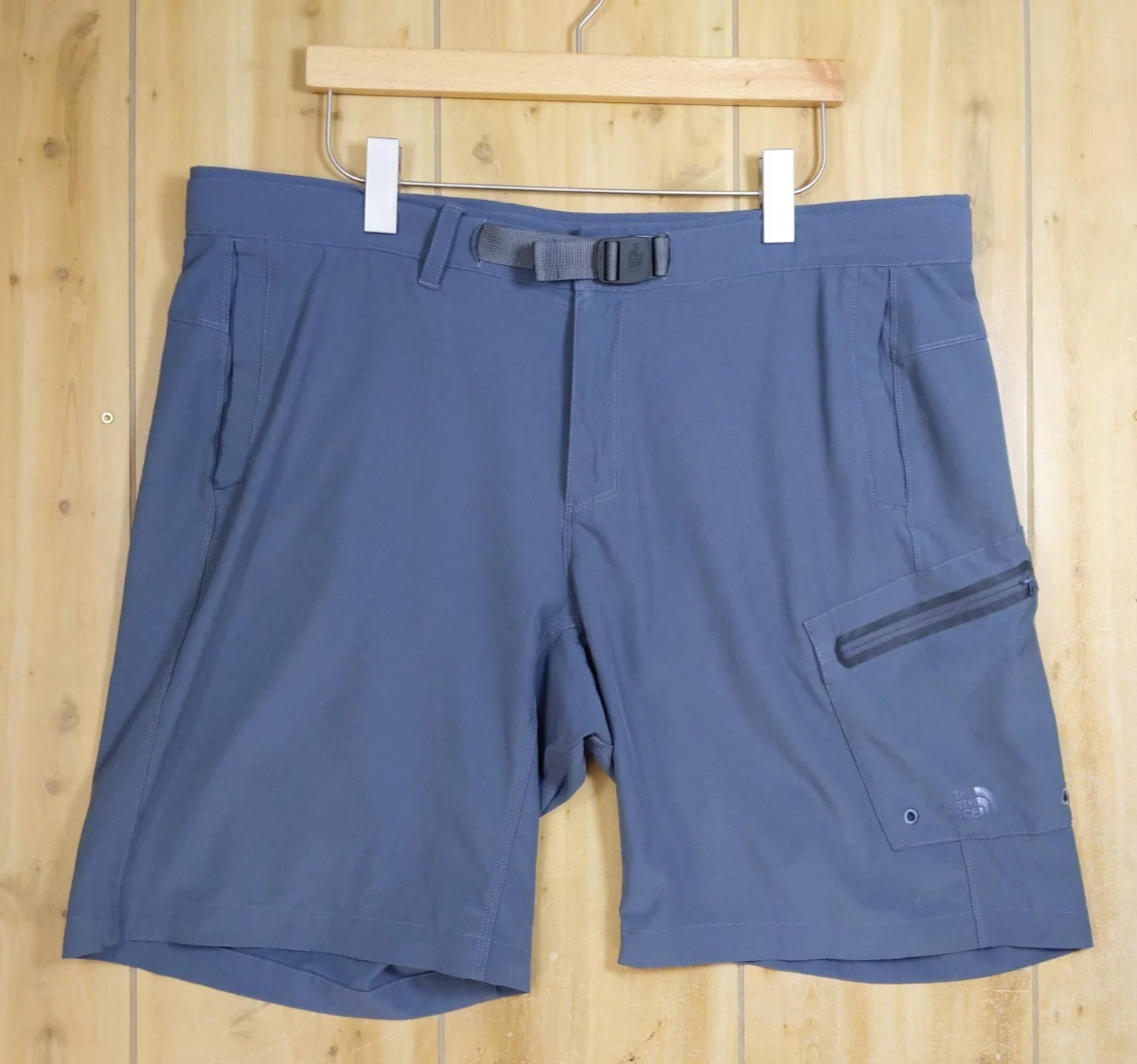 The North Face Apex Washoe Belted Shorts Mens 40 Blue Gray Hiking Travel Stretch