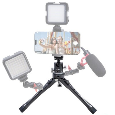 Aluminum Desktop Tripod for DSLR Cell Action Video Recording Vlogging Live St...
