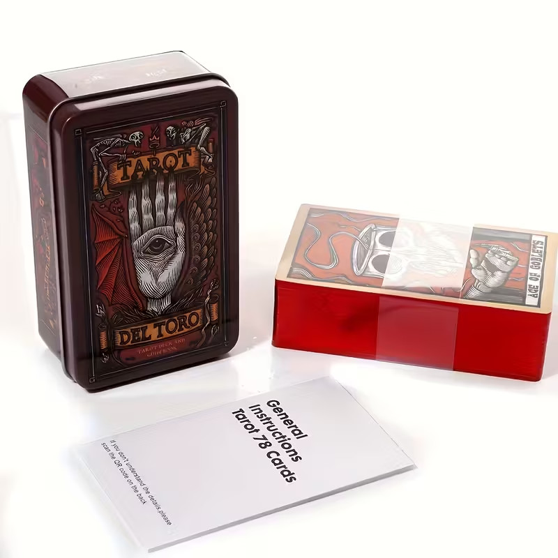 Guillermo Del Toro Gilded Tarot Deck - 78 Cards with Guidebook in Metal Tin