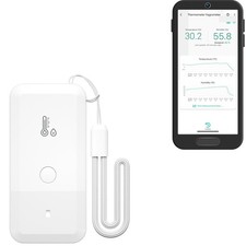Smart Wireless Thermometer Hygrometer, Wide Temp Range for Freezer, Fridge, G...