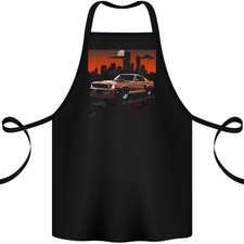 Tablier En Coton 100% Bio Avec Décor De Muscle Car Et Coucher De Soleil
