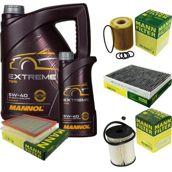 Mann Inspektionspaket 6L Mannol Extreme 5W-40 FüR Opel Zafira B 1.7 Cdti-image