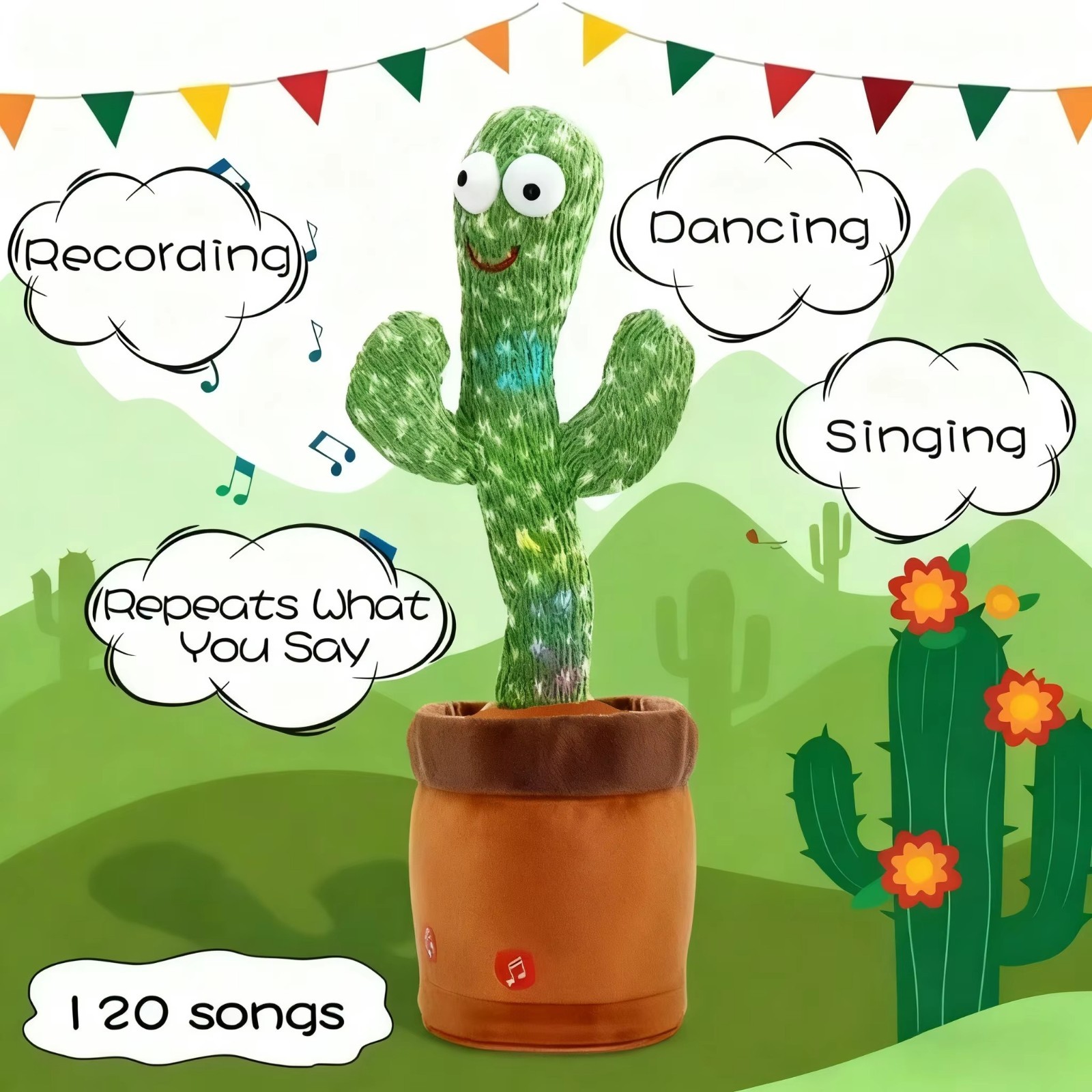 New Interactive Dancing Cactus Toys For Kids Baby Toddler Boys And Girls Fun