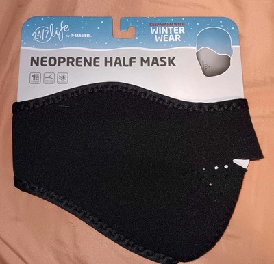 7 Eleven Black Neoprene Cold Weather Face Mask New