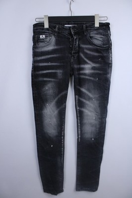 Dsquared2 Icon 2 Black Solid Cotton Paint Splatter Distressed Fit Jeans Size 30