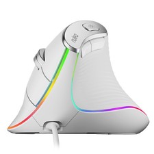 Vertical Mouse Wired Ergonomic USB Optical 4 DPI 11 RGB Backlight Modes White