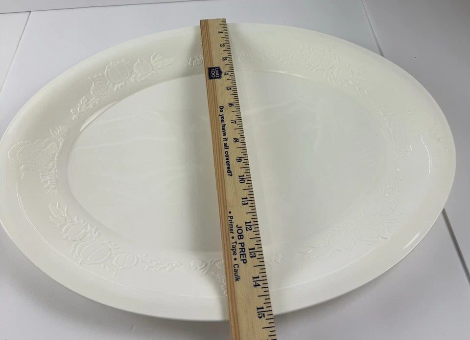 Oval Turkey White Acrylic Plastic Serving Dish Tray 19 1/2 X 15 - Image 4 of 4