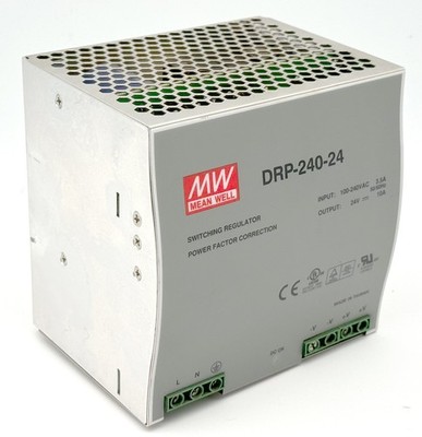 Mean Well DRP-240-24 Power Supply Power Supply 100-240VAC / 24VDC 10A 50/60Hz -used-
