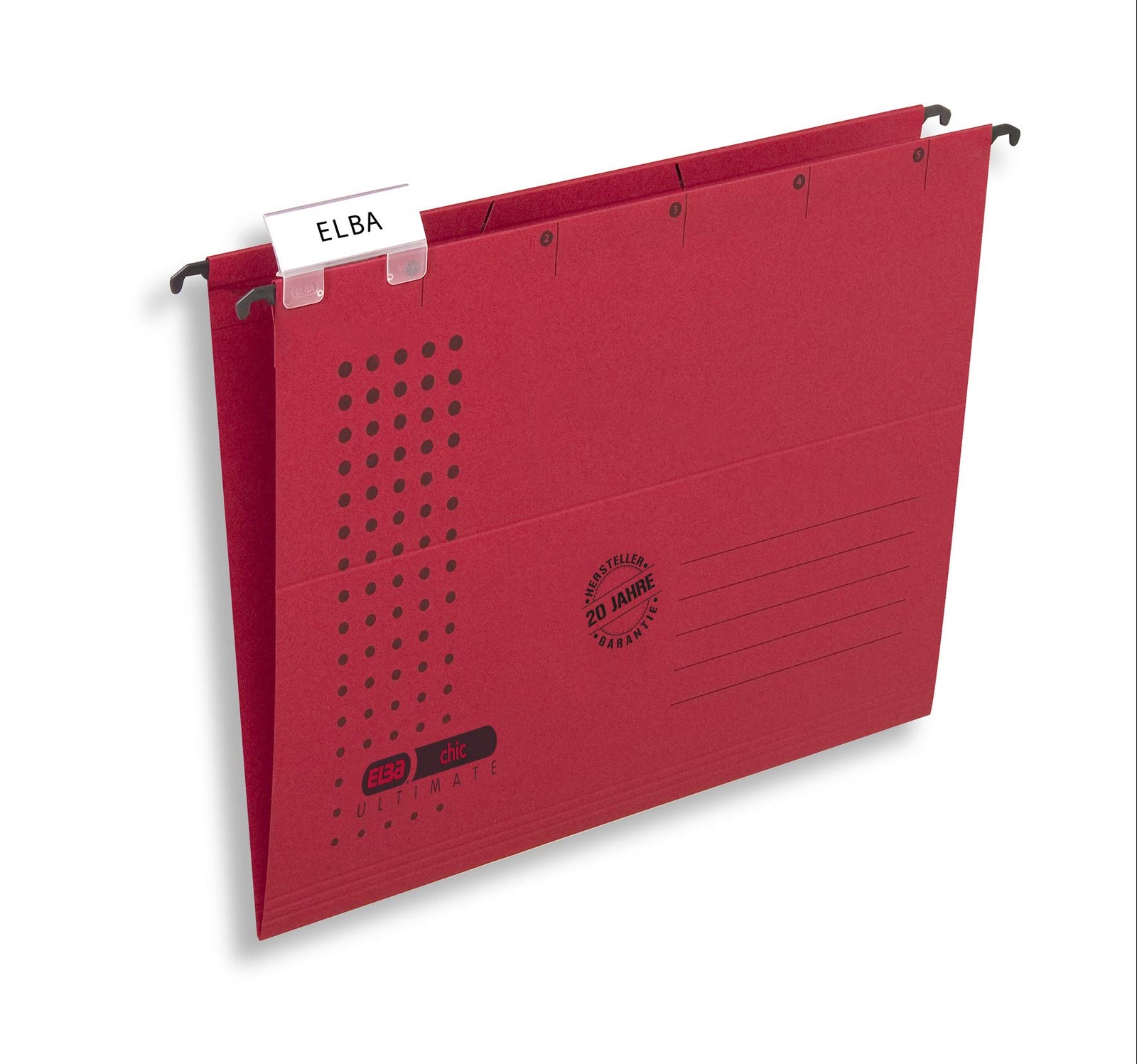 Elba Chic 85801RO Suspension Files A4 Recycled Cardboard 230 g/m² Red Pack of 5