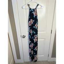 Show Me Your Mumu Black with Pink Roses Maxi Dress Size XS