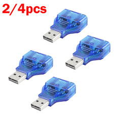 2/4pcs new Mouse Keyboard USB A Male to for Dual PS/2 Female Connector Adapter