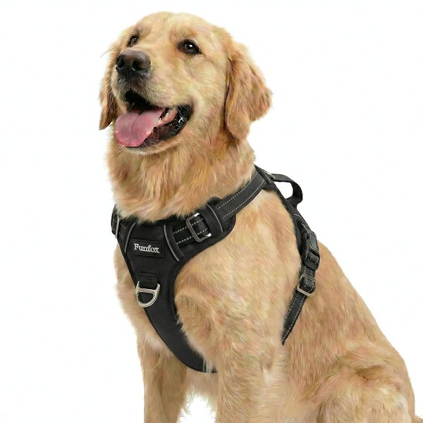 Anti Zug Hundegeschirr Verstellbar MittelgroßE Hunde Schwarz-image