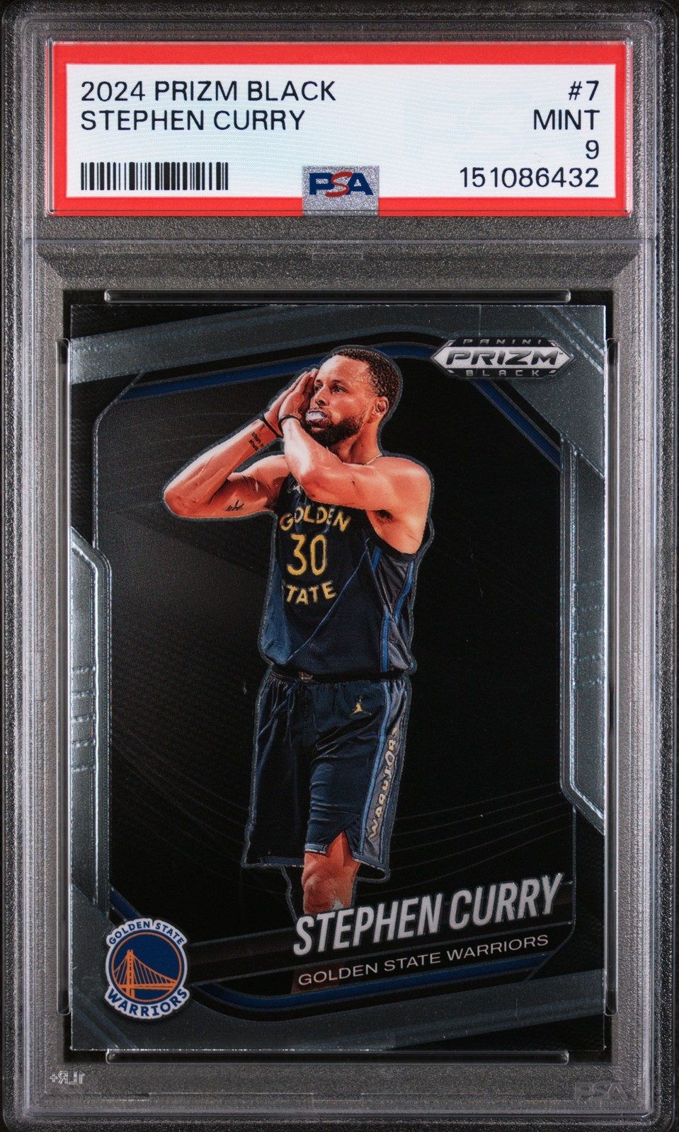 2024 PANINI PRIZM BLACK #7 STEPHEN CURRY PSA 9