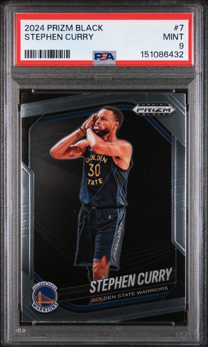 2024 PANINI PRIZM BLACK #7 STEPHEN CURRY PSA 9