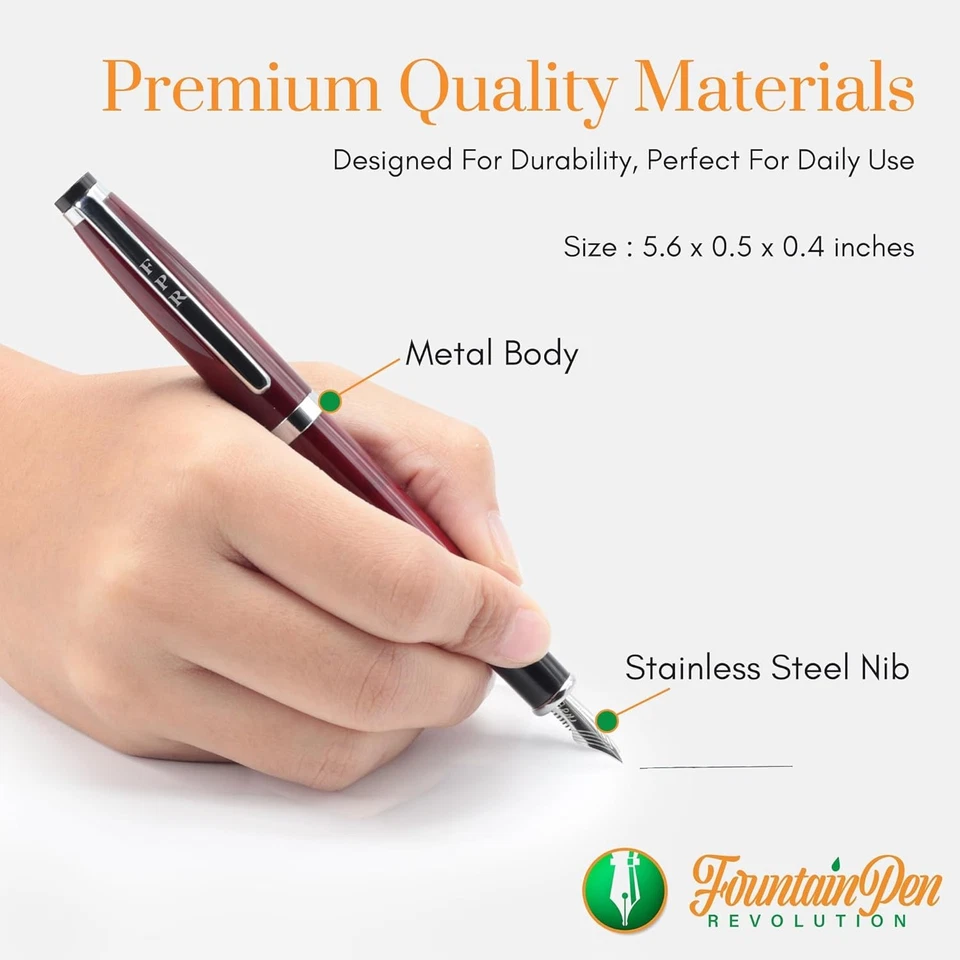 FPR Ambassador Ultra Flex Nib Fountain Pen Set, 1 Count (Pack of 1), Burgundy  - Image 4 of 4