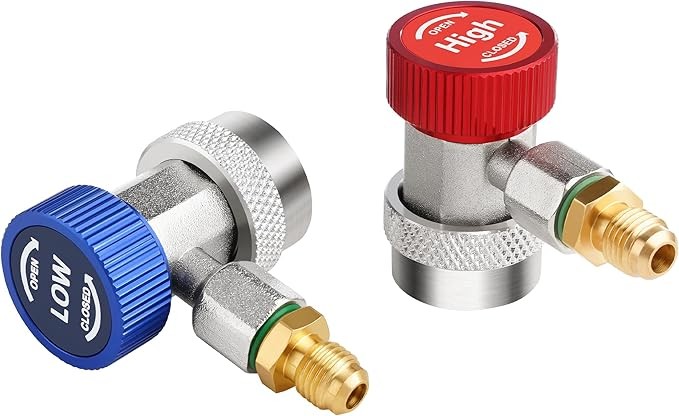 R134A Quick Coupler 2Pcs High‑Low HVAC Adapter for Auto AC Manifold Gauge