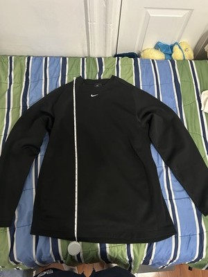 Nike Therma-FIT Men s Crewneck Pullover Sweatshirt Long Sleeve XL Black Stretch