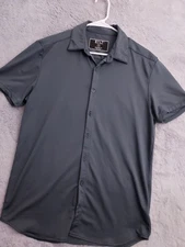 Bylt Shirt Mens Medium Exectutive Fit Performance Stretch Business Casual Gray M