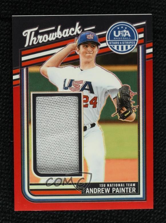 2026 Panini Stars & Stripes Prizm Red 59/99 Andrew Painter #TM-AP 4d5