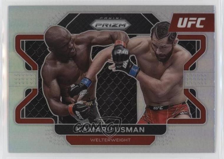 2022 Panini Prizm UFC Silver Prizm Kamaru Usman #54 1wv