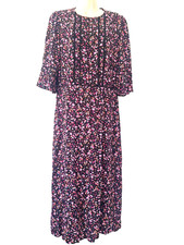 Love&Roses Floral Maxi Dress Uk14 Multicoloured Half Flared Sleeve Ditsy Print