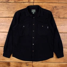 Vintage Woolrich Casual Shirt Button L 90s Mens Long Sleeve Blue Solid
