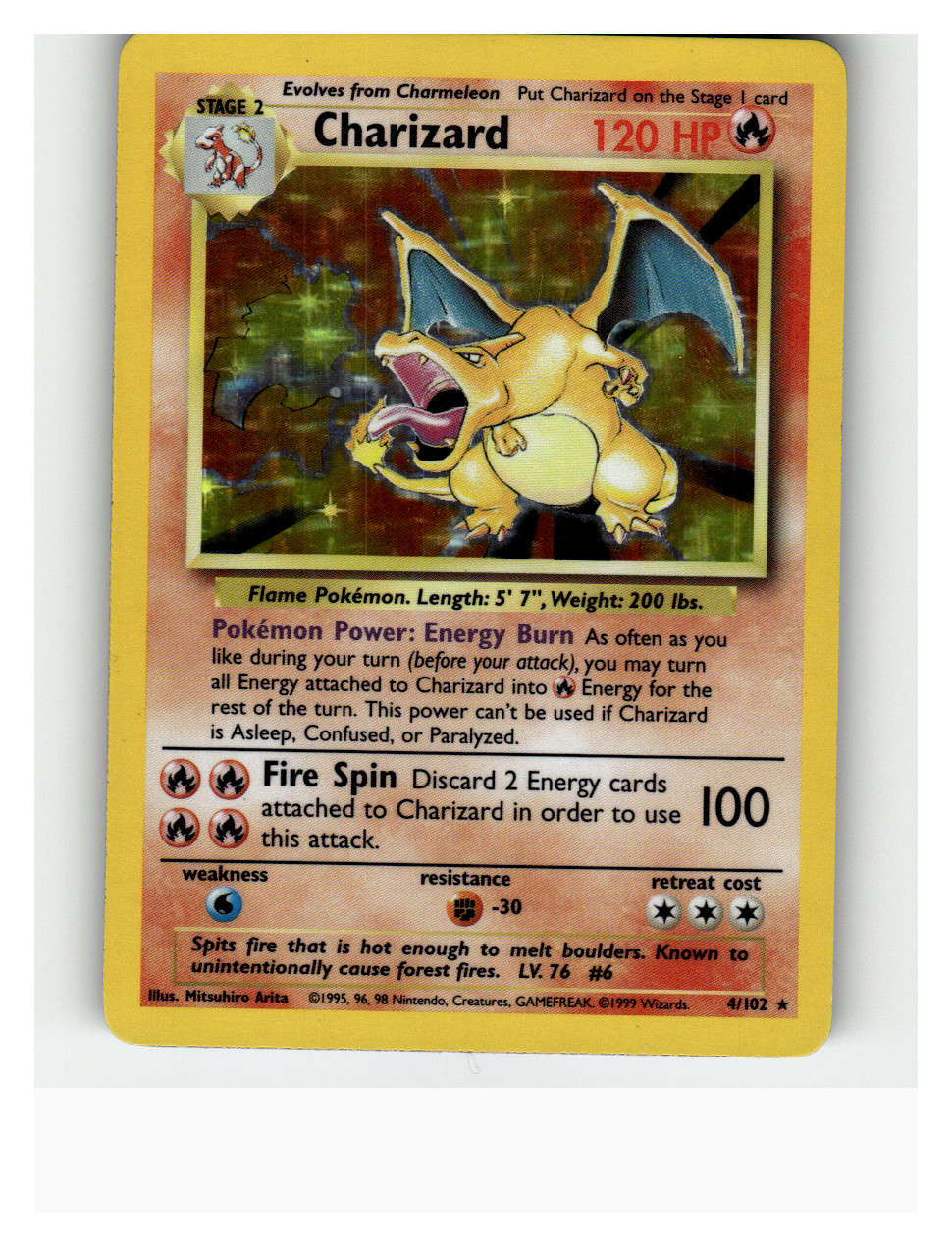 Charizard Holo Rare Base Set 004/102 LP