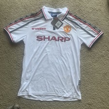 Manchester United Umbro 1990s Away Jersey – Sharp Sponsor – White – Size M