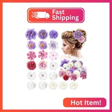 BBTO 21 Pcs Flower Hair Clip Rose Hair Clips Barrettes for Women Flower Accessor