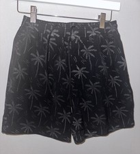 Chubbies Black Swim Trunks Mens Size S 7" Inseam Pink Blue Palm Tree Liner