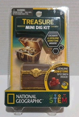 National Geographic - STEM - Treasure Mini Dig Kit -  Genuine Gemstone - New
