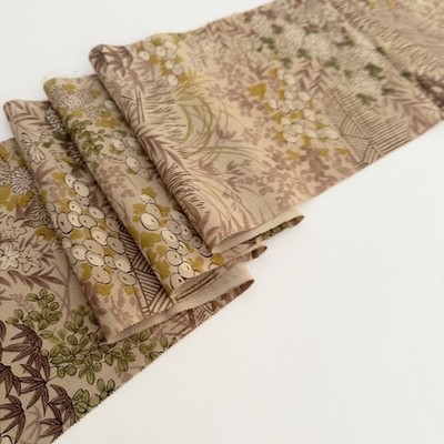 Weathered Meadow #C 6.5x55 Vintage Japanese Kimono Silk Fabric RW55