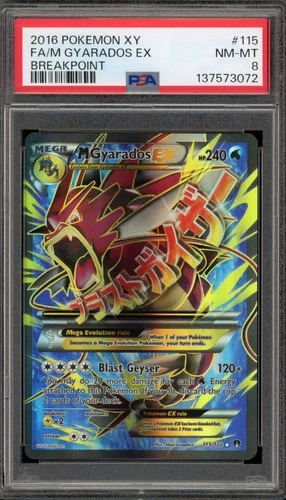 Pokemon M Gyarados EX XY Breakpoint Full Art #115 PSA 8