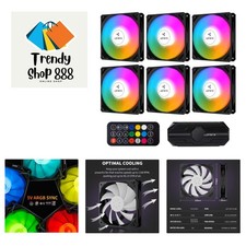 6-Pack 120mm ARGB Computer Case Fans with Speed Control  Hub for High Airflow