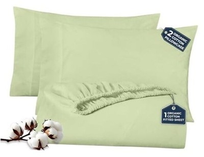 Royale Linen Fitted Sheet With Pillowcases - Fitted Sheets With Full Sage Green