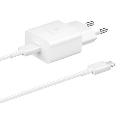 Wandladegerät Samsung Power Adapter 15W PD + USB-C Kabel, Netz-Ladegerät