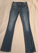 Miss Me Jeans Women's 25 0 Blue Signature Chloe Slim Boot Cut.