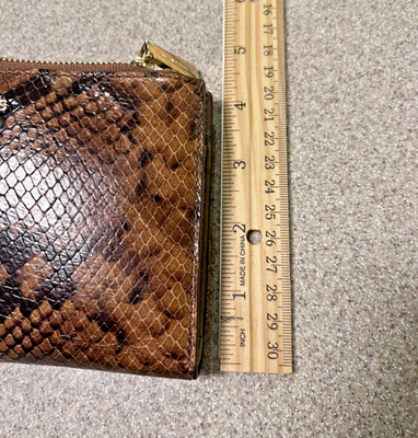 Michael Kors Jet Set Double Zipper Wallet Wristlet SnakeSkin Print