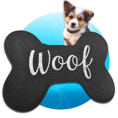 Napfunterlage Fressnapfmatte Futternapfunterlage Woof Knochen dunkelgrau